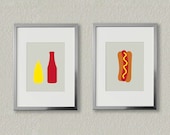Ketchup or Mustard - Modern Illustration Wall Art Prints