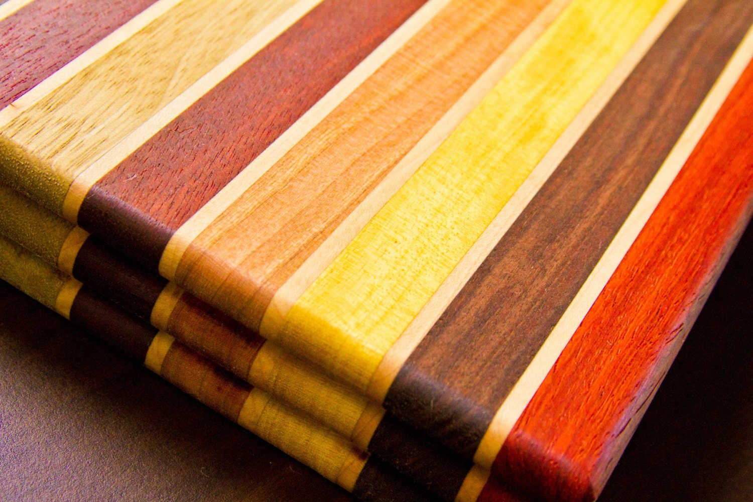 Custom Hardwood Cutting Board / Cutting Block Exotic Hardwood Spectrum