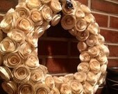 Elegant Handmade Book Page Wreath "Romantic Roses" Made with Love :)