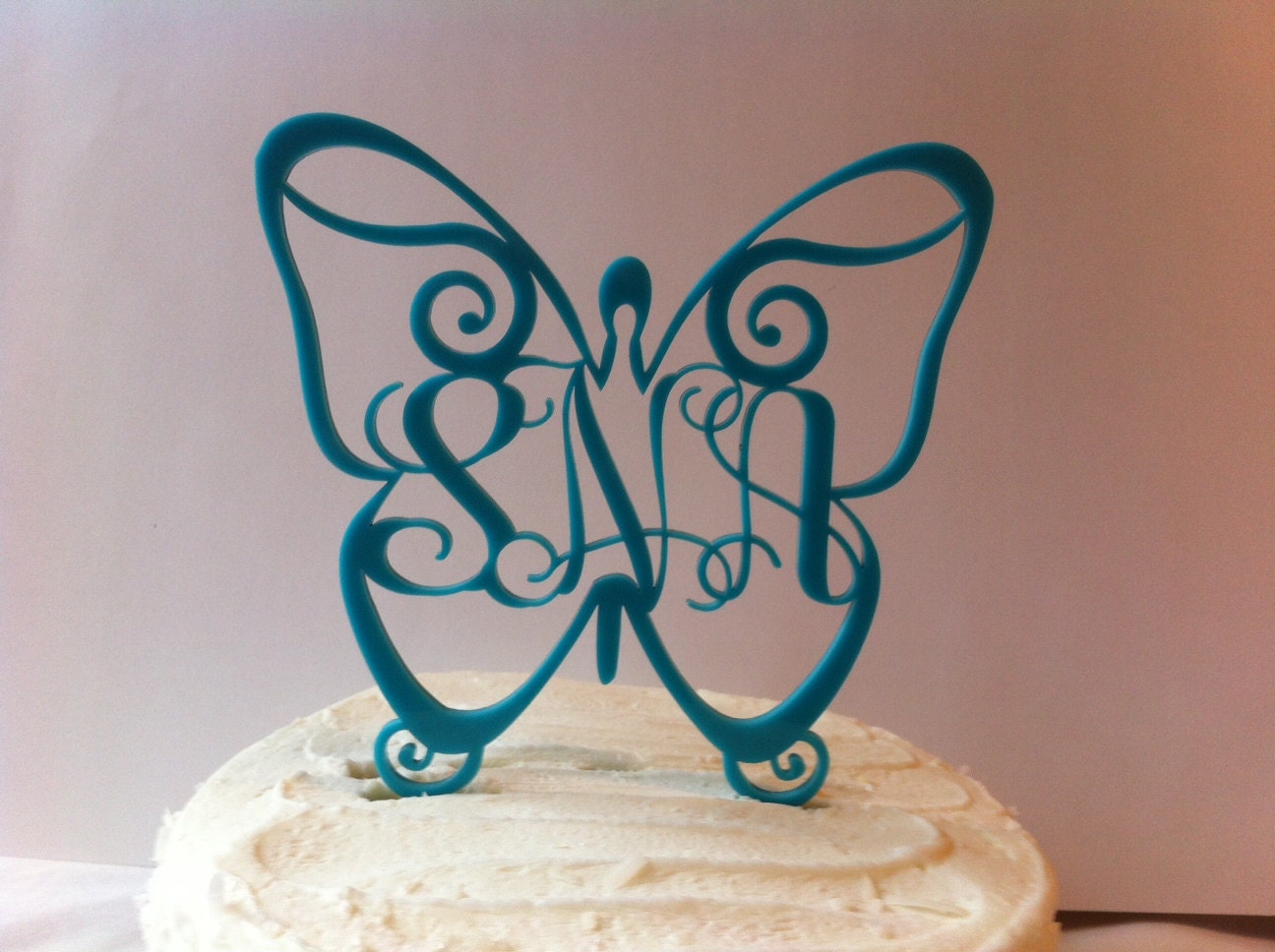 Monogram  Lettered Custom Butterfly Wedding Cake Topper