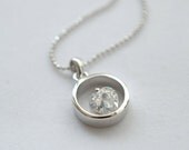 Platinum crystal rhinestone heart center silver ring necklace bridal bridesmaid engagement wedding chic love white gold jewelry, BOC-09