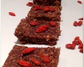 10 Fudge Brownies w/ Goji Berries Gluten-Free Vegan Raw Paleo Primal Organic