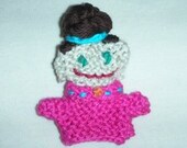 Knitted lady finger puppets