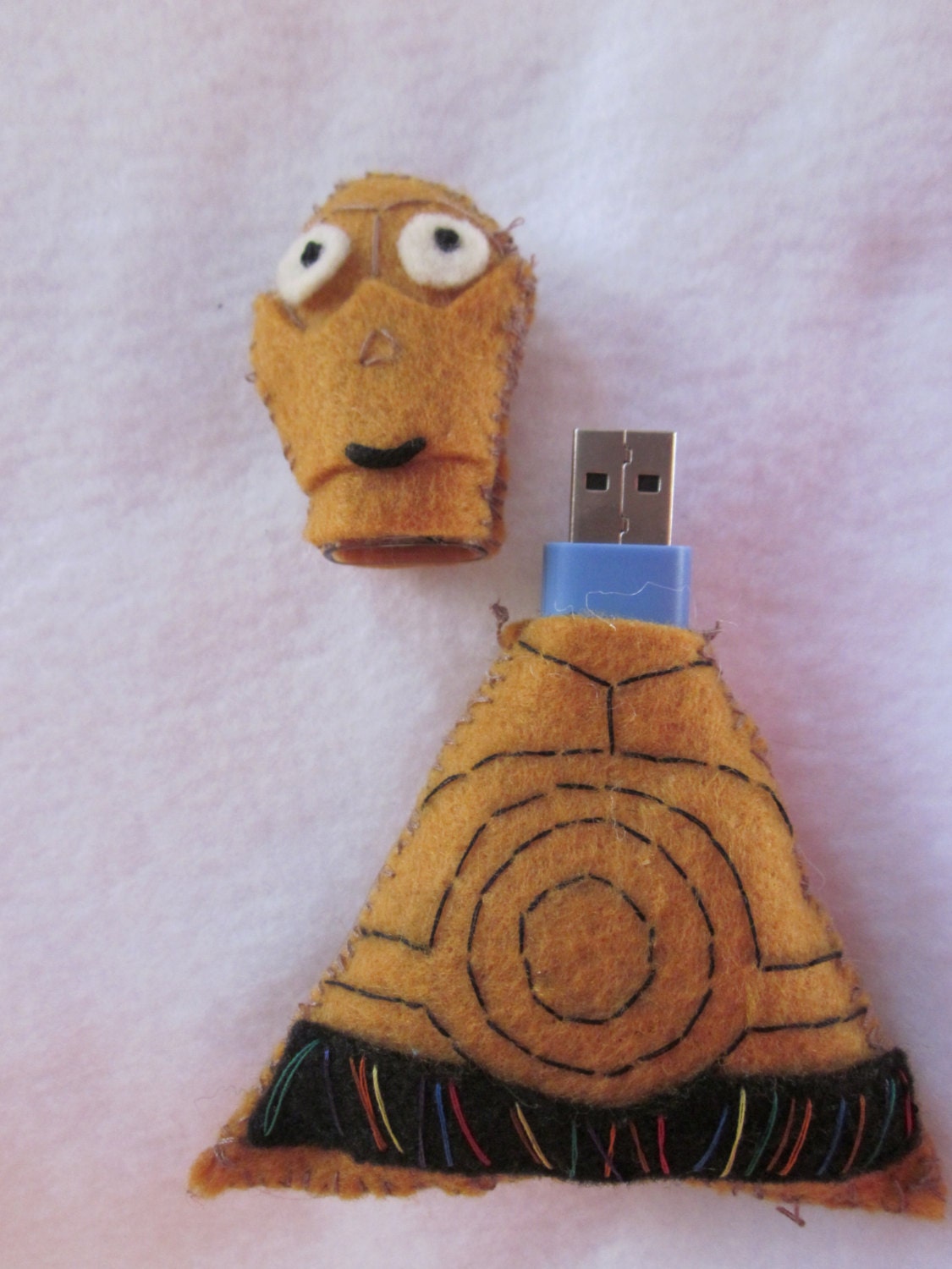 16 GB USB C3PO Flash Drive- Hand Sewn