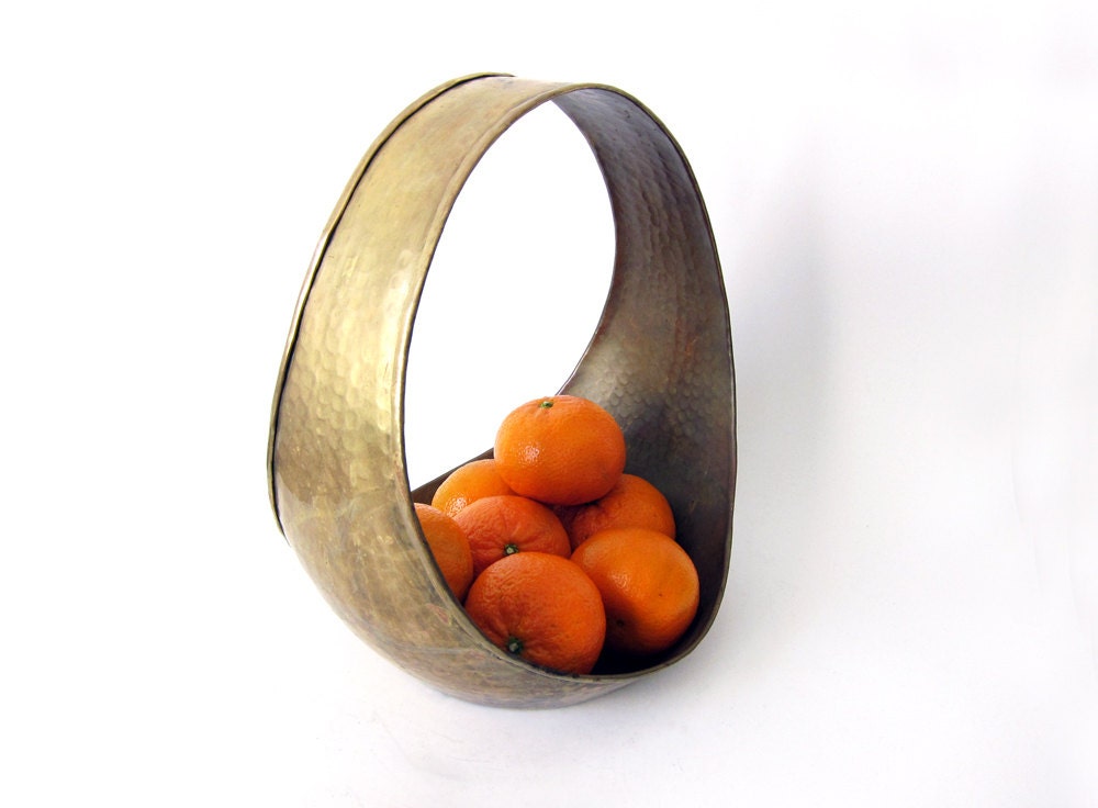 Vintage Hammered Metal Basket