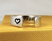Stay Awesome Ring - Secret Message Ring -  Affirmations - Aluminum Hand Stamped Ring