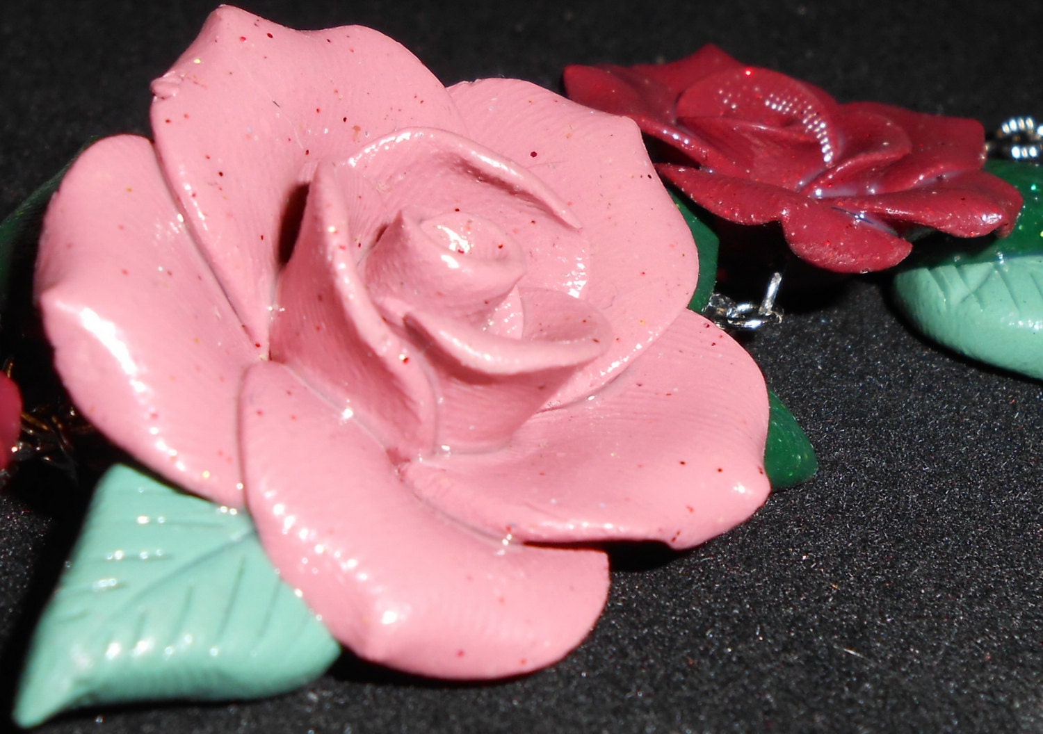 Roses 3pc Jewelry Set, Sculpey Polymer Clay