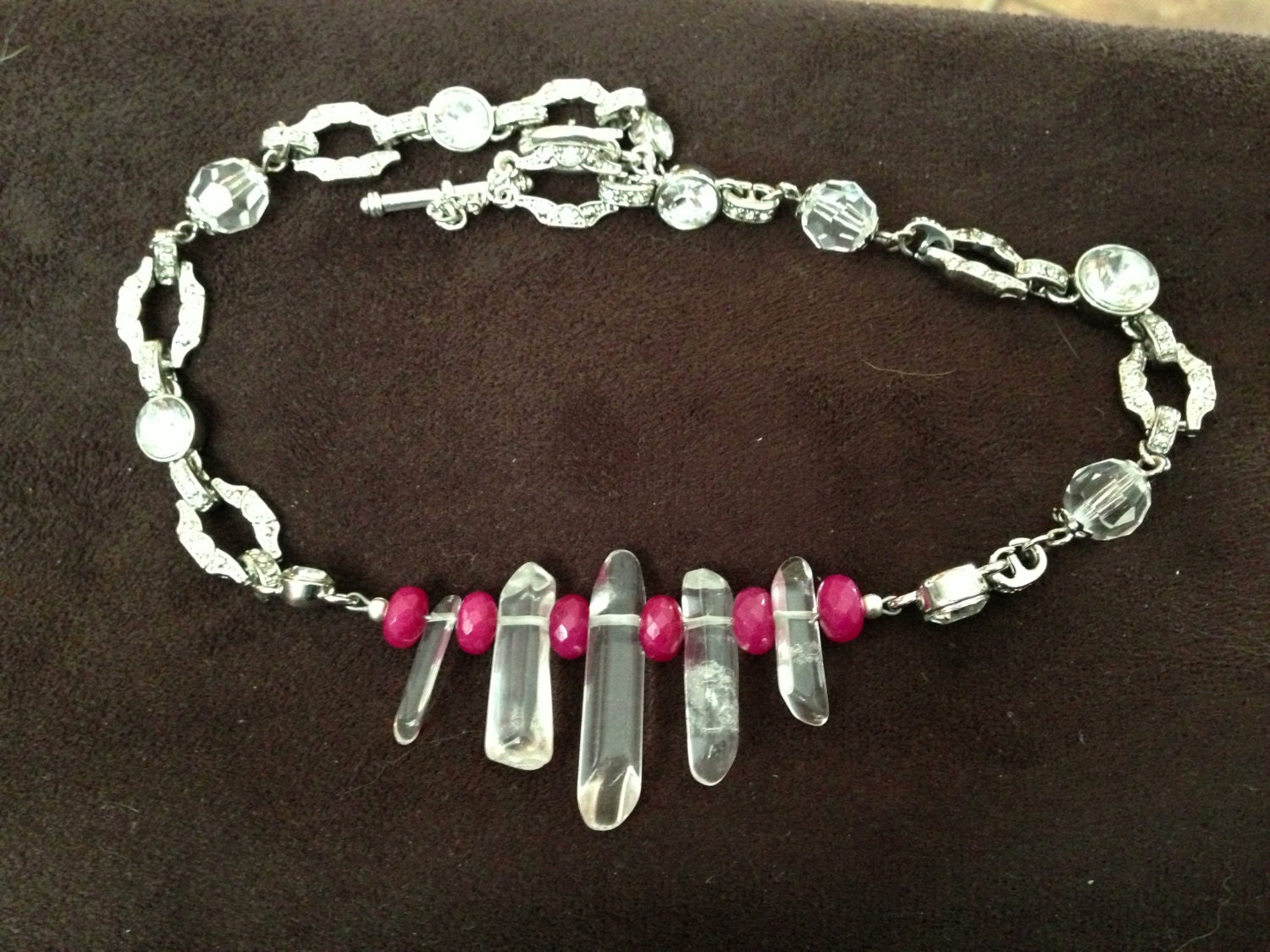 Vintage Upcycled Quartz Necklace