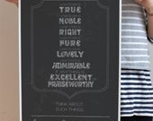 Love is "Philippians 4:8"  - "Love is" Series - 13" x 19" Graphic Art Print - Custom size