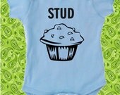 CUSTOM COLORS Handmade Super Cute Boutique Infant Baby "Stud Muffin." Onesie Creeper T Shirt