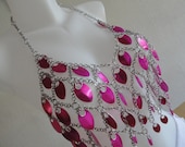 Chainmail candy-pink custom lightweight metal tanktop or top for LARP RP bellydance fantasy party festival geekery fairy chainmail maille