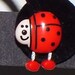 Cute Red and Black Ladybug Earrings with Dangling Legs