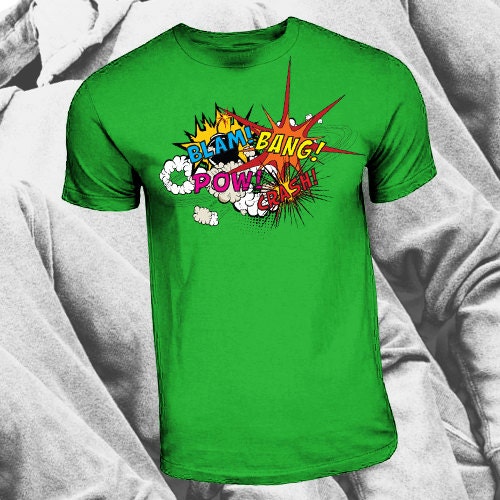 Comic "Blam Bang Pow Crash" Print T-Shirt