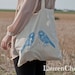 Screen Printed Love Birds Tote Bag
