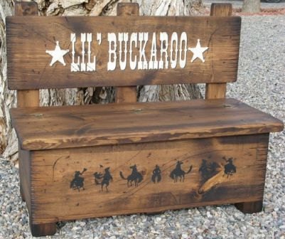 Toy box bench, Kids bench, Storage for toys and much more. Western Bench Wood Bench made of pine.