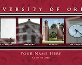 Personalized University of Oklahoma Framed Letter Art Print - Custom Print - NCAA-CLA