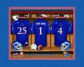 Personalized Kansas Jayhawks Football Locker Room Framed Print - Custom Sports Print - NCAA-LRP