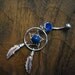 Dream Catcher Belly Button Ring -- Sapphire
