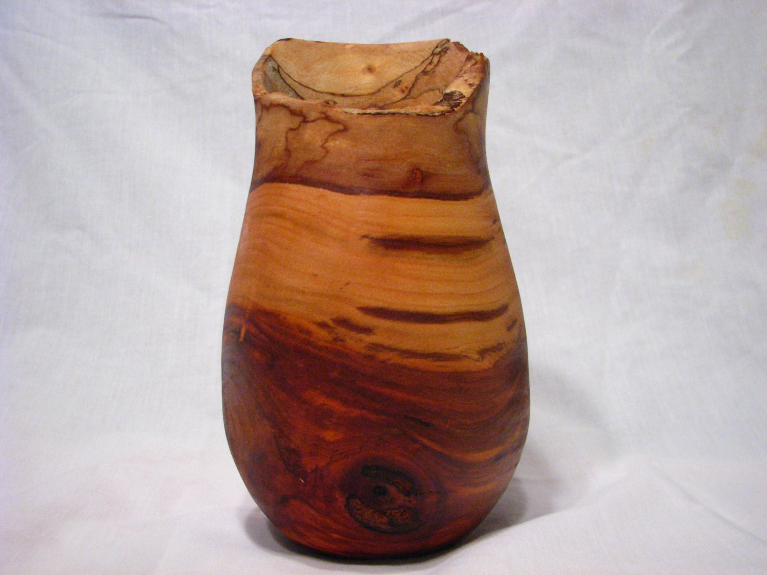 wood turned  cherry vessel