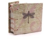 dragonfly journal blank coptic bound mini "petite shabby chic"