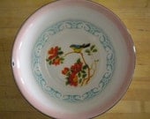 Vintage Enamel enamelware bowl Poppies and bird filigree Elephant Brand