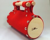 Model 8:16, 259, color rust orange / red, 100% wool felt clutch, purse FREE SHIPPING