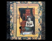 Lynn Millsap Clark - Mixed media collage using beeswax entitled "Tattooed" 8"X8"X1.5"
