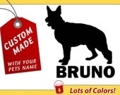 Personalized German Shepherd Breed Vinyl Decal with Your Dogs Name - Any Color - Custom Dog Sticker