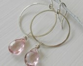 Simple Circles...Pink Topaz Earrings