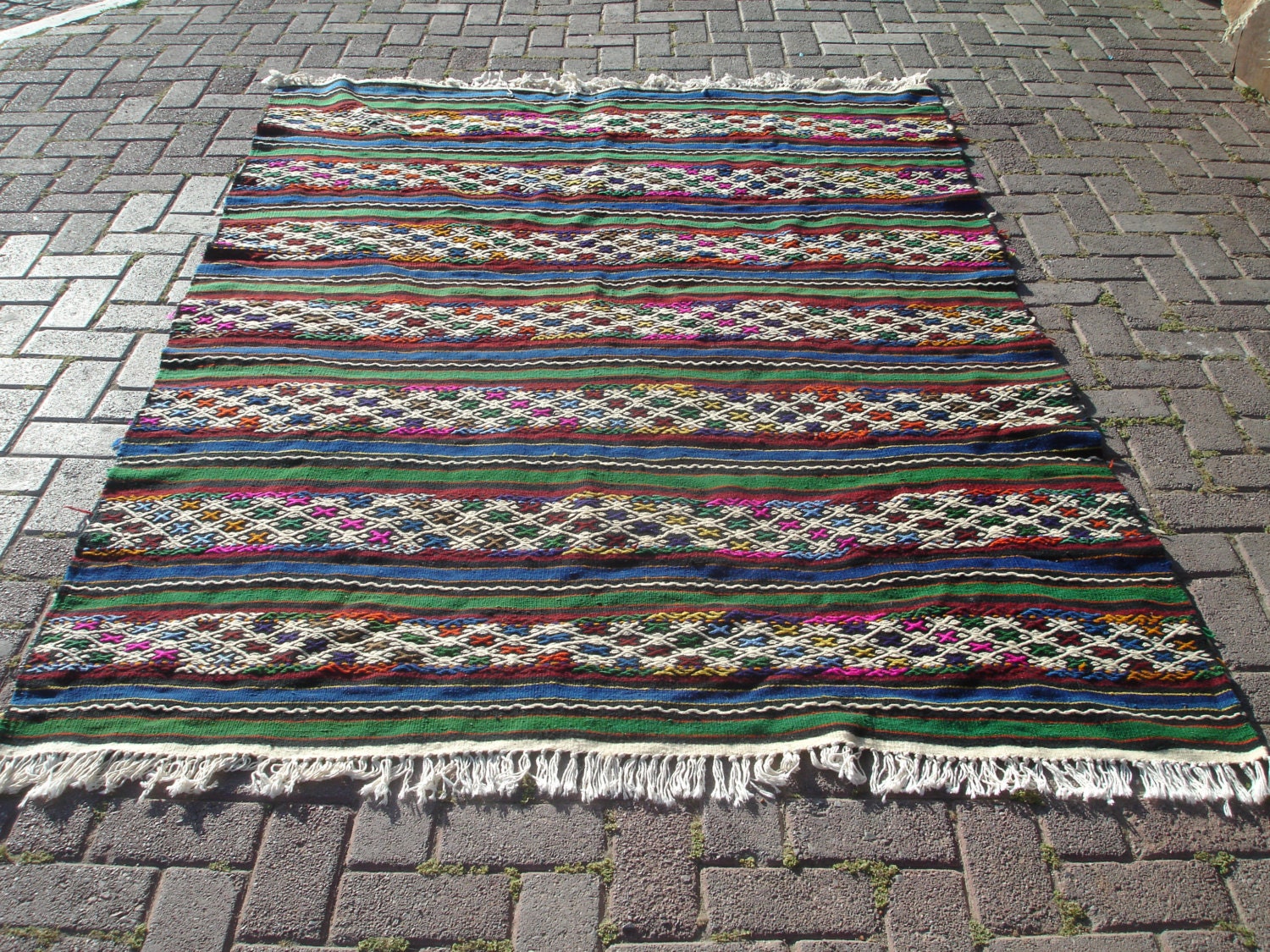 Anatolian Turkish ( Balikesir ) Kilim Rug Carpet 91.3"x62.9"(233cmx160cm)