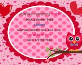 Owl Invitation Birthday Party Baby Shower Boy Digital DIY