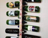 Rustic Weathered Wood Wine Rack - 12 Bottle Wall Hanging