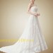 Sweet Srapless sleeves A line Long Lace Train with satin sash corset back wedding dress