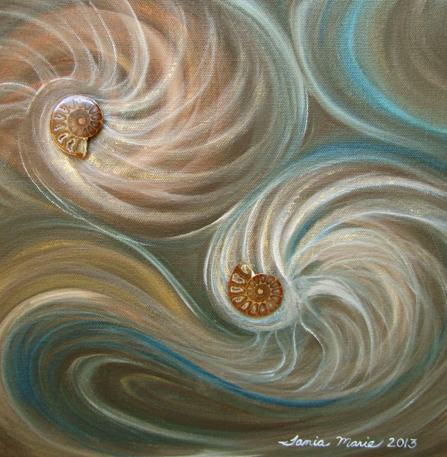 Ammonite Crystal Illuminations Painting - Ancient Wisdom For Natural Balance
