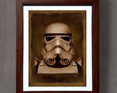 Fine Art Print: - "Vintage Stormtrooper portrait from the original Star Wars" - 8" x 10" Giclee print, Star Wars Fan art, Nerd Gift, Geekery