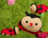 Handmade Baby Mobile - Ladybugs with Personalities - Children Mobile - Nursery Mobile - Baby Crib Mobile
