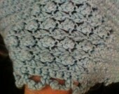 Blue baby blanket afghan for boy or girl small bobbles with a pretty trim 36x42 finished one of a kind