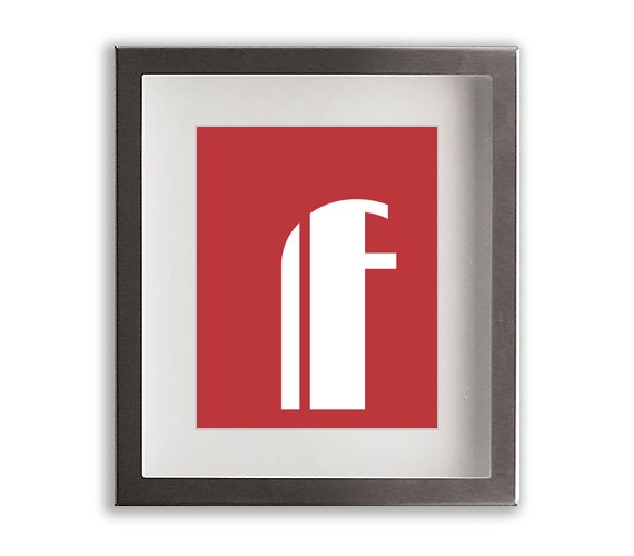 F Abstract Letter Art Print - 8x10, letter, font, nursery art, typography, modern art, home decor, initials, monogram, wedding gift