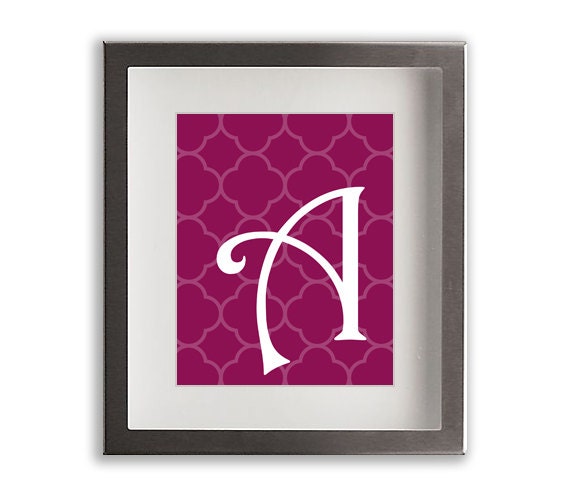 A Fancy Uppercase Art Print - 8x10, letter, gallery wall, typography, modern art, home decor, initials, monogram, abcs, quatrefoil
