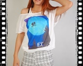 NWT. E.T. the Extra Terrestrial 1982 Film Pop Punk Rock Vintage Women Top Wide Crop Fashion T-shirt Free Size