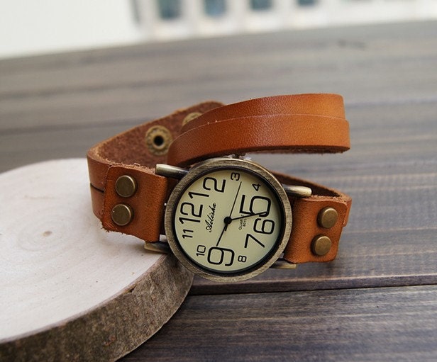 unisex suede watch, highend leather bracelet watch, retro jewelry bracelet BV19