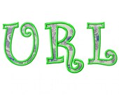 INSTANT DOWNLOAD Curlz Machine Applique Embroidery Font Set
