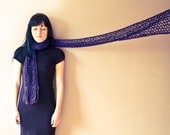Hand Knitted Rhapsody Scarf , Lavender Purple Neck Warmer, Loose knit stitch violet scarf, Autumn Women, lilac
