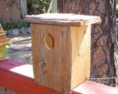 Custom Ceder Bird house with Redwood Bark Roof and Facing
