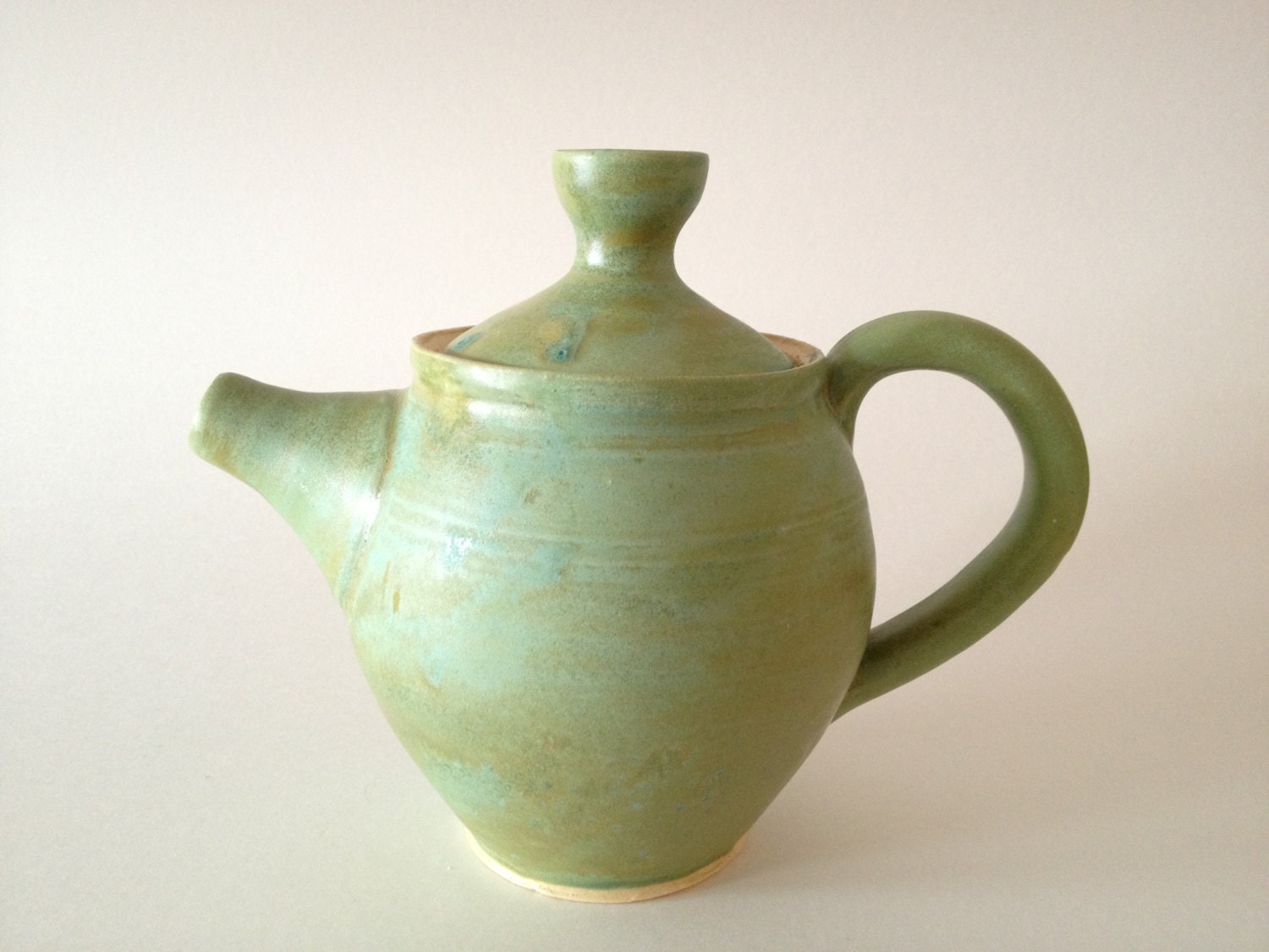Handmade Green Ceramic Teapot