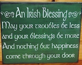 Irish Blessings weddings wedding gifts Primitive Wood Signs Plaques Celtic Ireland bridal shower gift Catholic shabby