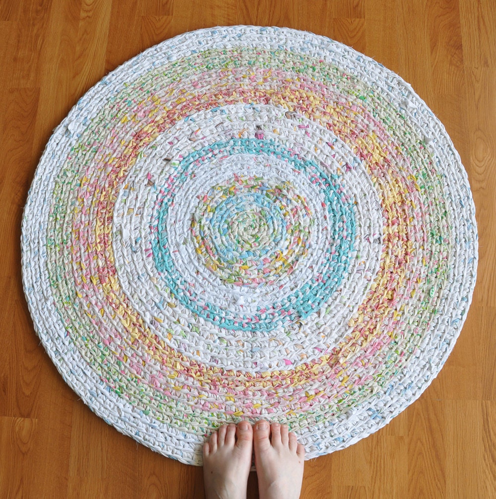 Area Rug - Crochet - Happy Day - Recycled - Upcycled
