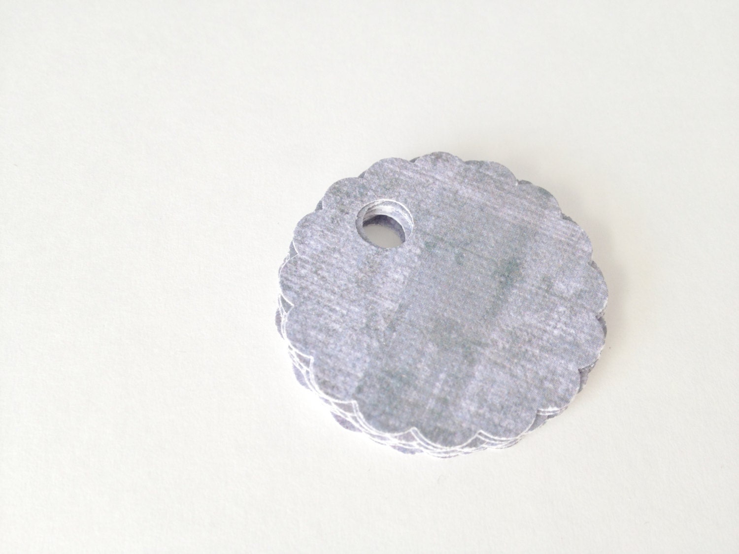 Blue Slate Scalloped Circle Tags - 12 tags - MIX and MATCH