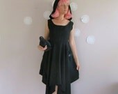 Hooded Dress with asymmetrical hem longer version