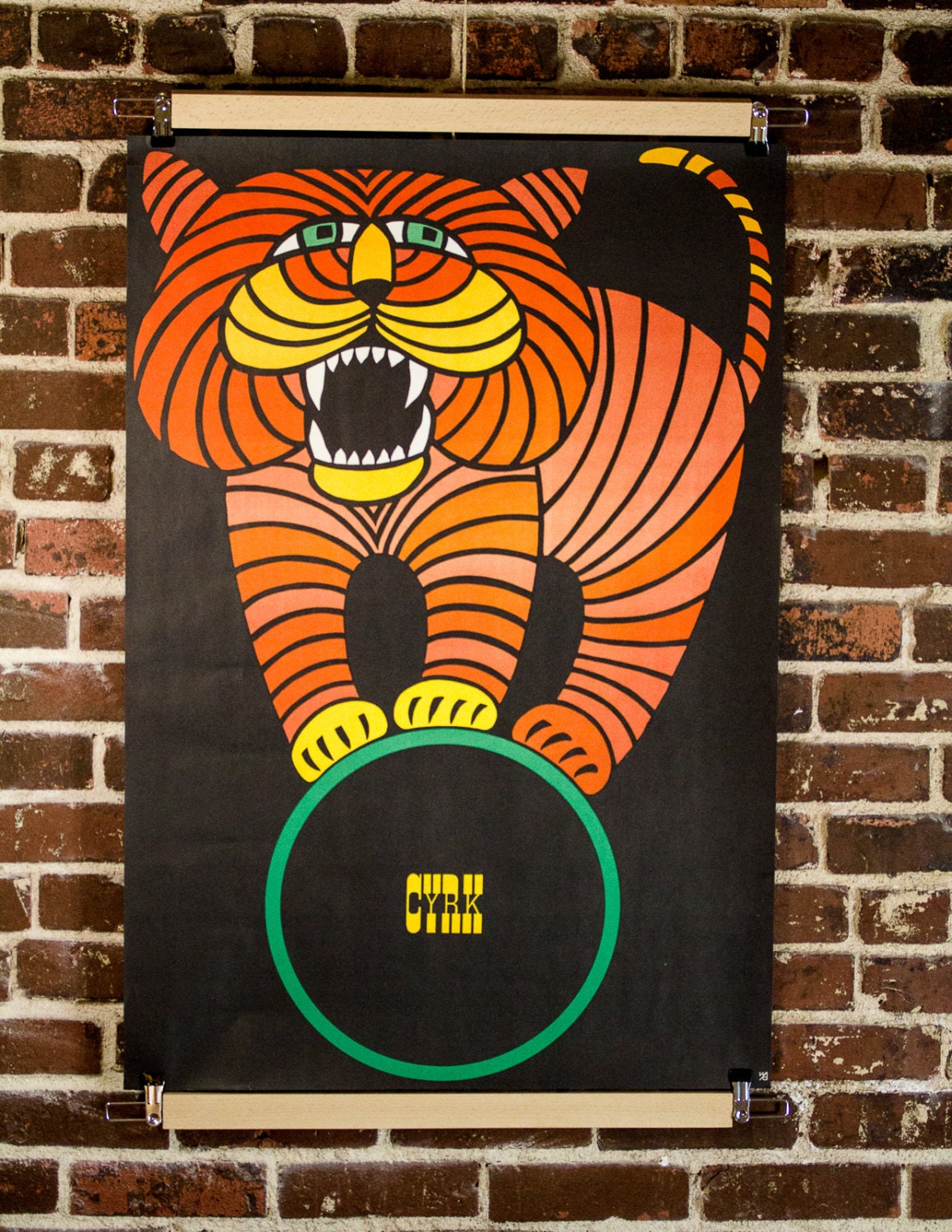 1966 CYRK Lion Poster - Polish Circus Promotion